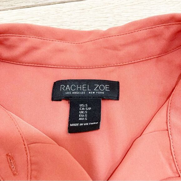 Rachel Zoe Orange Boxy Button Down Blouse - Picture 2 of 4